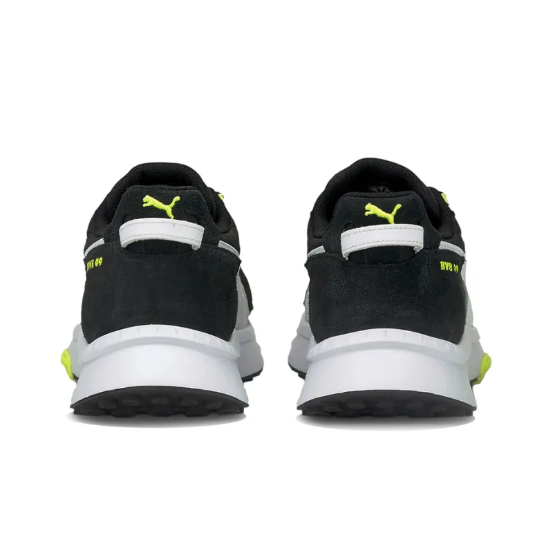 PUMA Wild Rider Series Casual Shoes Men Low-Top Black/White/Neon Yellow-3