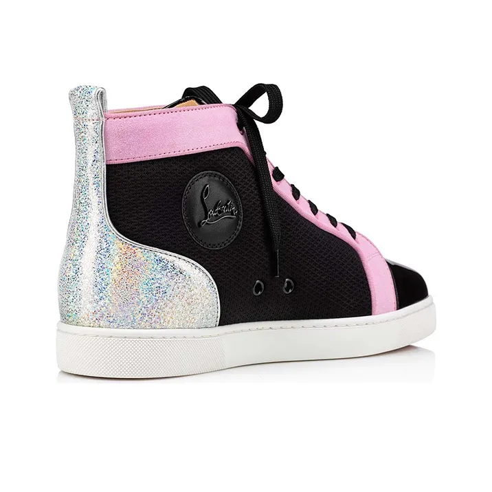 Christian Louboutin Skateboard Shoes Men High-Top Black/Pink-2