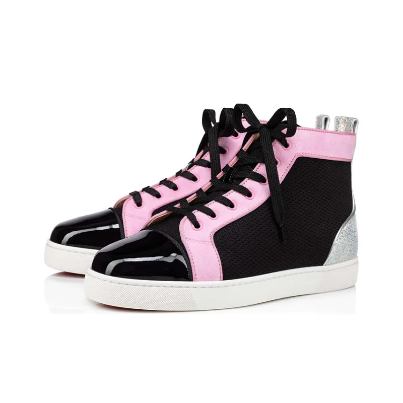 Christian Louboutin Skateboard Shoes Men High-Top Black/Pink-1