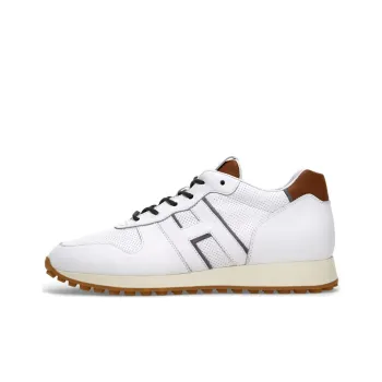 HOGAN H383 Casual Shoes Men Low-Top White Brown