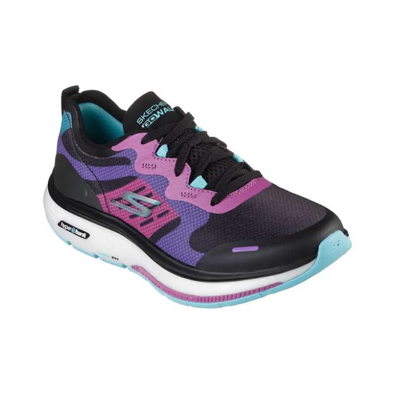 Skechers Go Walk Workout Walker Cushioning Anti-Slip And Wear-Resistant Low-Top Casual Shoes Women's Black Purple-2