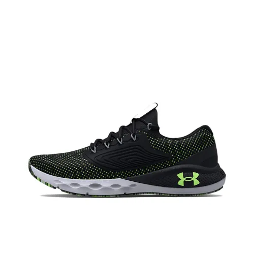 Under Armour Charged Vantage 2 Durable Breathable Lightweight Low-Top Slip-Resistant Running Shoes Men's Black Green