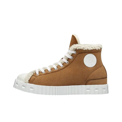 HERMES Climb Skateboard Shoes Men High-Top Brown