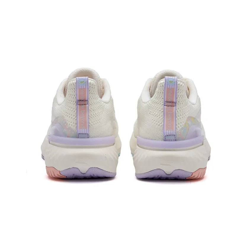 361° Breathable Cushioning Low Top Running Shoes Women's White Purple-3