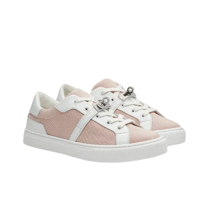 HERMES Day Low Top Stylish Skateboarding Shoes Women's Pink White-3