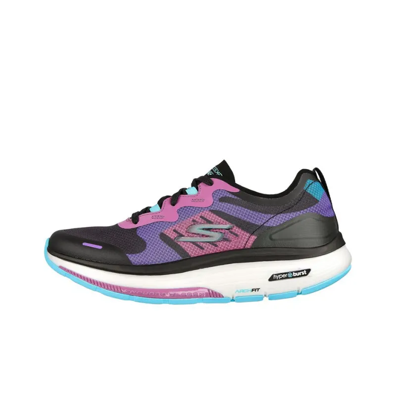 Skechers Go Walk Workout Walker Cushioning Anti-Slip And Wear-Resistant Low-Top Casual Shoes Women's Black Purple-0