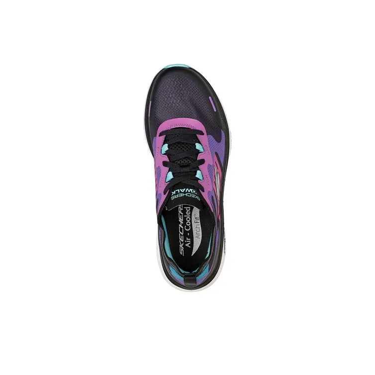 Skechers Go Walk Workout Walker Cushioning Anti-Slip And Wear-Resistant Low-Top Casual Shoes Women's Black Purple-3