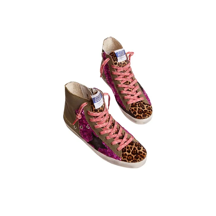 Golden Goose Francy Skateboard Shoes Women's High-Top Green-2