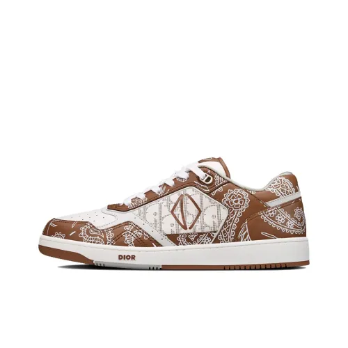 DIOR B27 Low Coffee White CD Paisley White DIOR Oblique