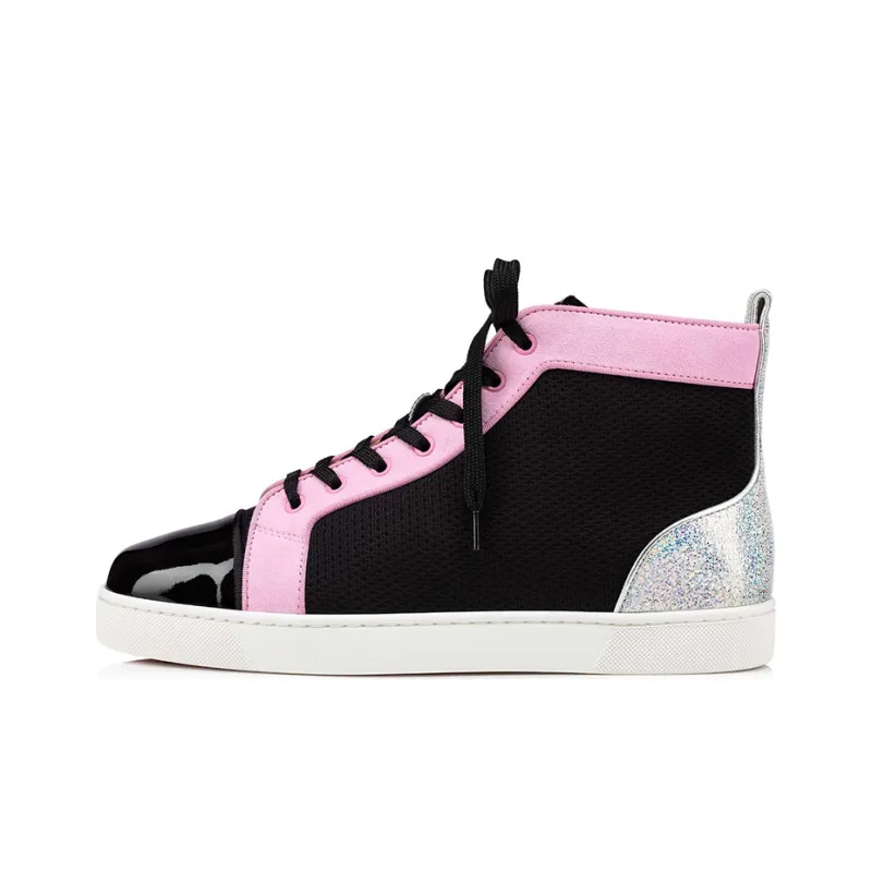Christian Louboutin Skateboard Shoes Men High-Top Black/Pink-0
