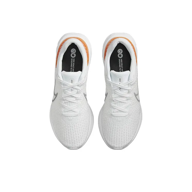 Nike React Infinity Run Flyknit 3 White Grey Kumquat-3