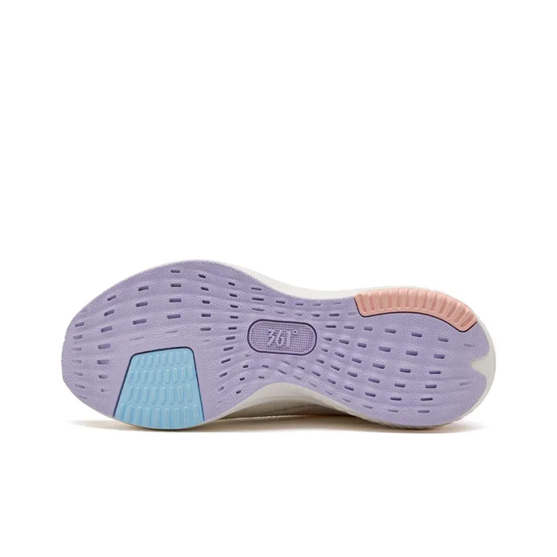 361° Breathable Cushioning Low Top Running Shoes Women's White Purple-4