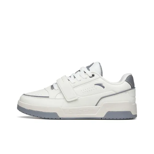 Anta Life Collection Durable Breathable Low Top Skateboard Shoes Men's White Gray