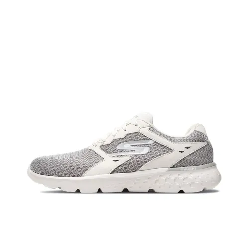Skechers Go Run 400 Cushioning Anti-Slip Wear-Resistant Breathability Low-Top Running gold Women's Gray White