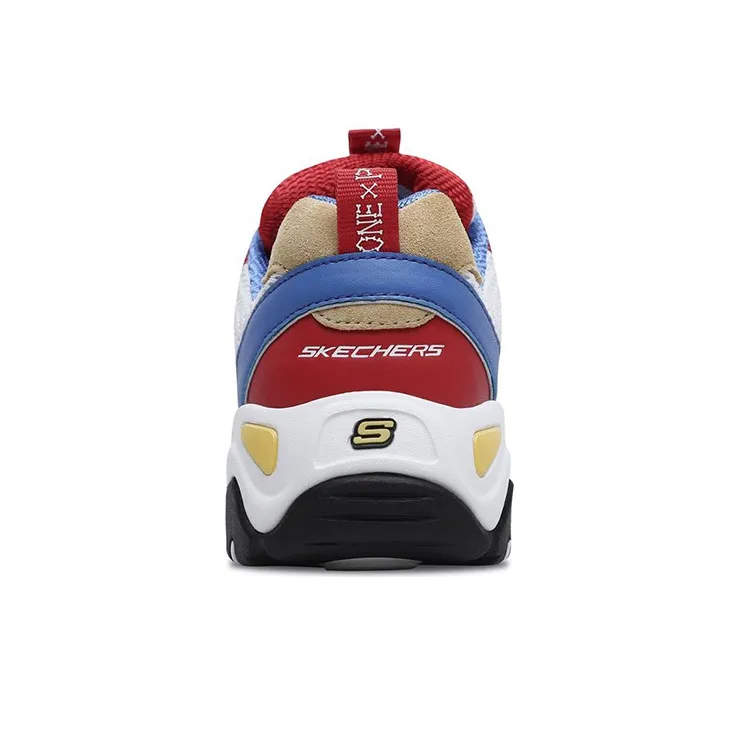 One Piece x Skechers D'LITES 3.0 Cushioning Anti-Slip And Wear-Resistant Low-Top Casual Shoes Unisex Red White-3