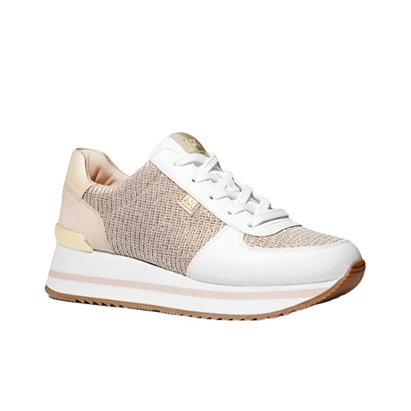 MICHAEL KORS Monique Cushioned Wear-Resistant Coverage Low-Top Casual Shoes Women's White Gold-2