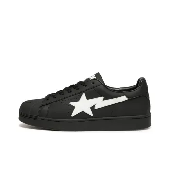 A BATHING APE SKULL STA Stylish Skateboarding Shoes Men's Black White