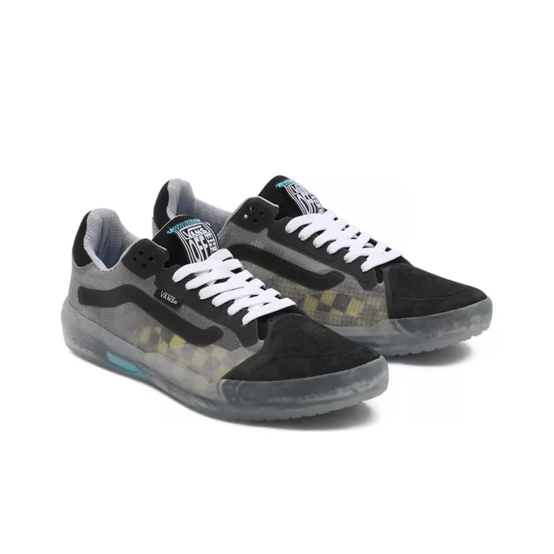 Vans Evdnt Transparent Rw Ultimatewaffle Low-Top Skateboard Shoes Unisex Black Gray Yellow-2
