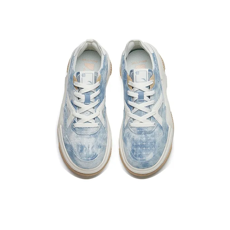 Anta Low Top Skateboard Shoes Women's Blue-3