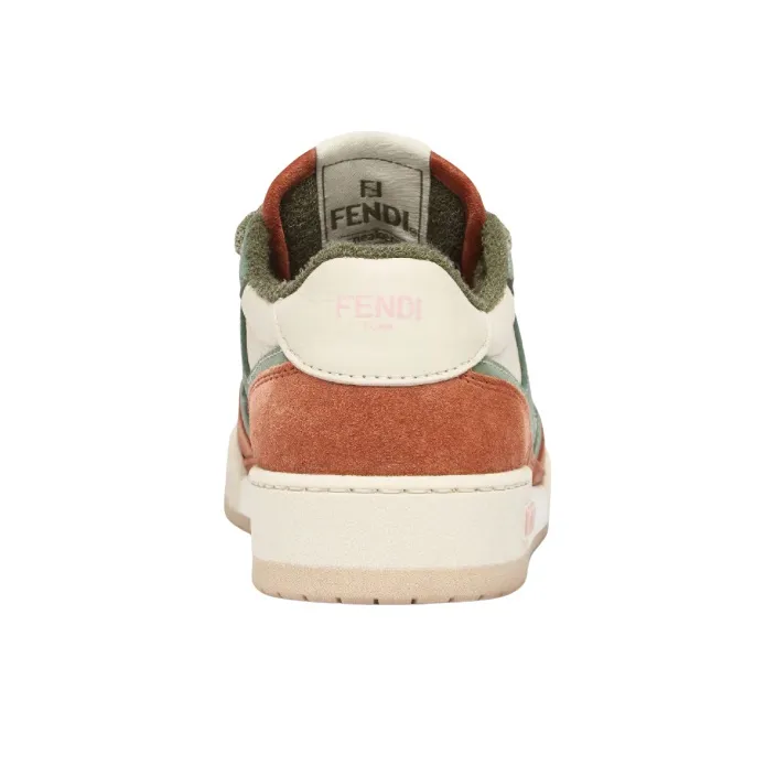 FENDI Match Low Top Stylish Skateboarding Shoes Men's White Orange Green-4