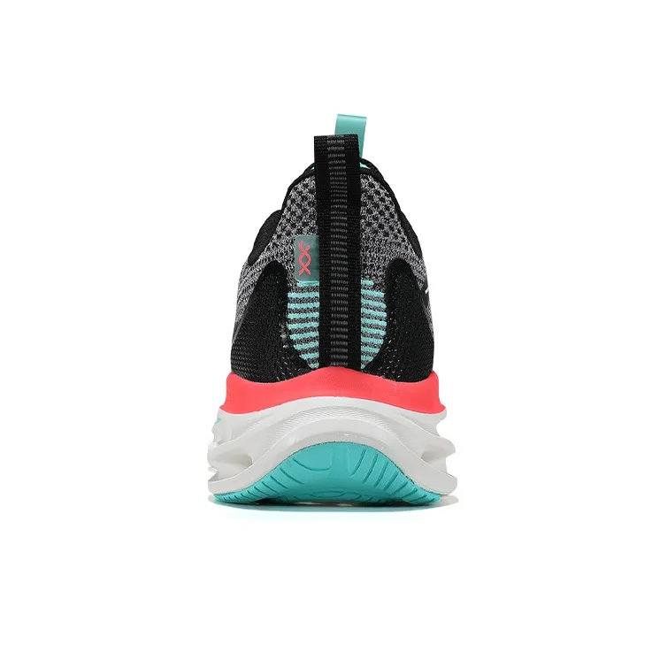 XTEP Breathable Lightweight Cushioning Slip Resistant Abrasion Resistant Low Top Casual Running Shoes Men's Black Green-3