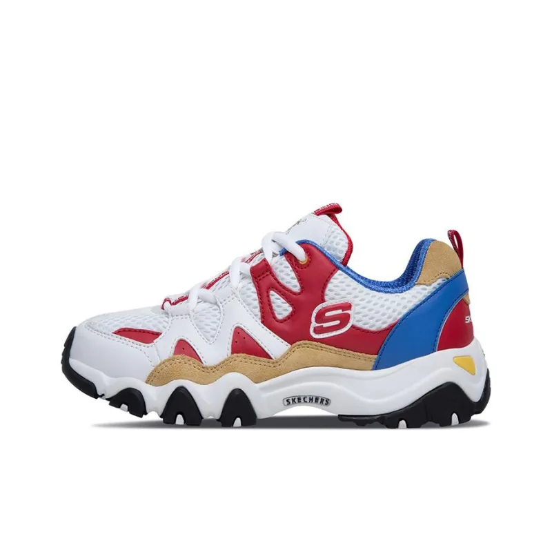 One Piece x Skechers D'LITES 3.0 Cushioning Anti-Slip And Wear-Resistant Low-Top Casual Shoes Unisex Red White-0
