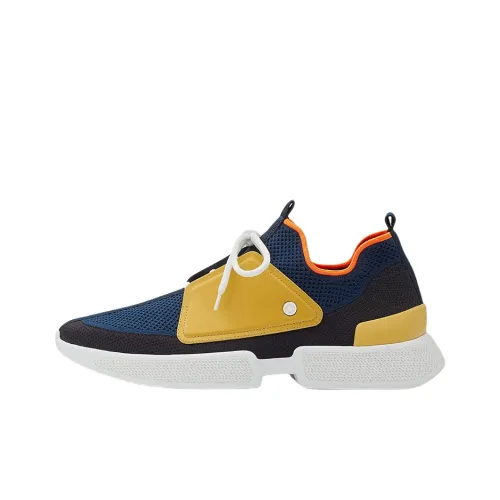 HERMES Expert Casual Shoes Men Low-Top Blue/Yellow/Orange