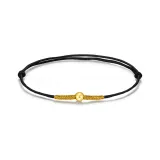 Black Cord (Solid Gold 999 Gold Bead)