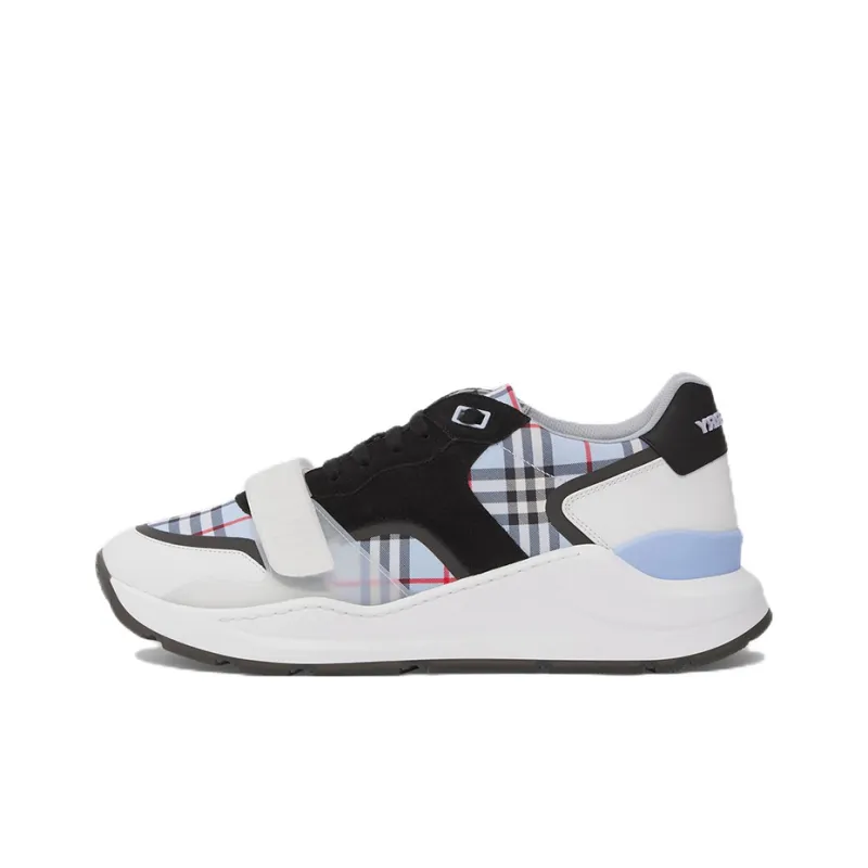 Burberry Ramsey Haymarket Check Print Light Blue White Black-0