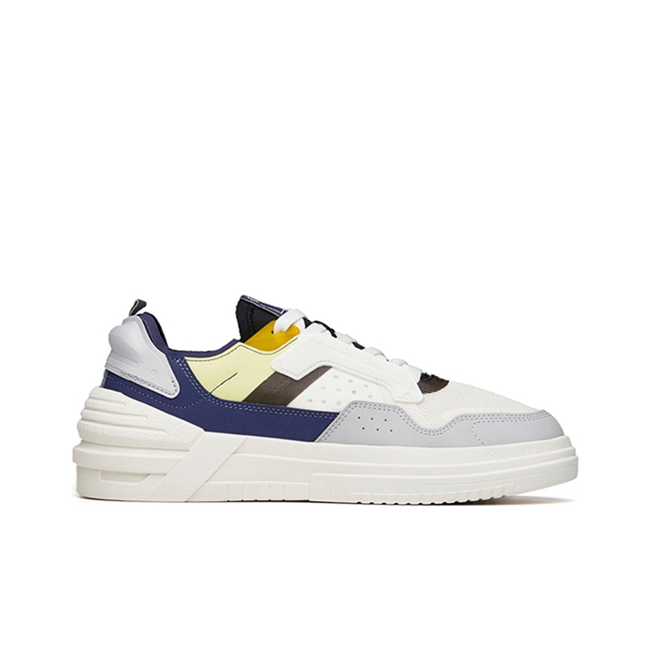 ANTA Skateboard Shoes Men Low-Top Ivory White Black/Spectrum