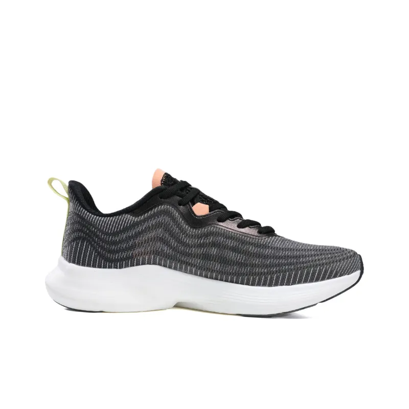 PEAK Rive 003 Anti Slip Wear Resistant Low Top Running Shoes Women's Black Heather Gray-1