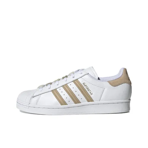 Adidas Originals Superstar Series Skateboard Shoes Women's Low-Top Cloud White/Nude