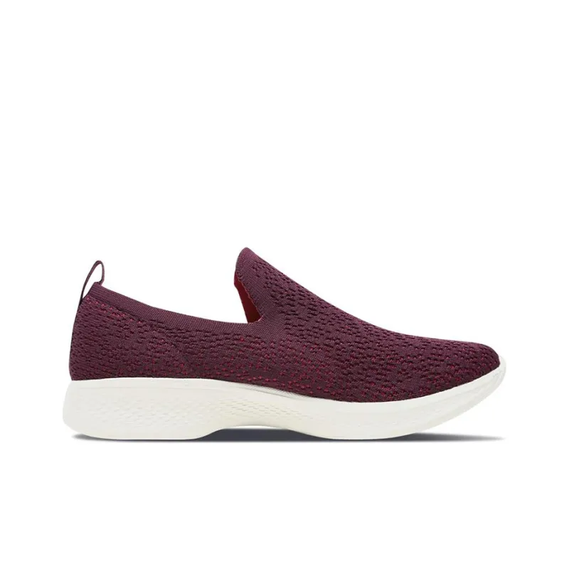 Skechers Go Walk 4 Gifted Cushioning Anti-Slip Wear-Resistant Breathability Low-Top Casual Shoes Women's Burgundy-1
