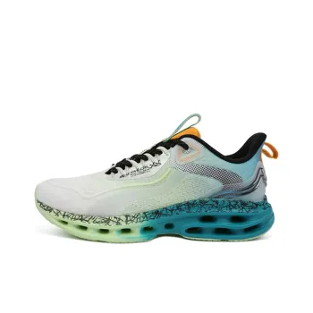 XTEP Shock Absorption Spinning 9.0 Cushioning Anti Slip Wear Resistant Breathability Low Top Running Shoes Men's Green