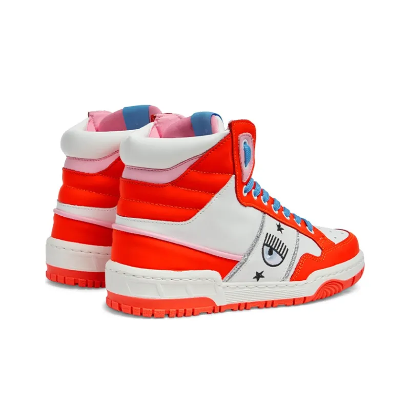 CHIARA FERRAGNI CF-1 High-Top Stylish Skateboarding Shoes Women's White Red-3