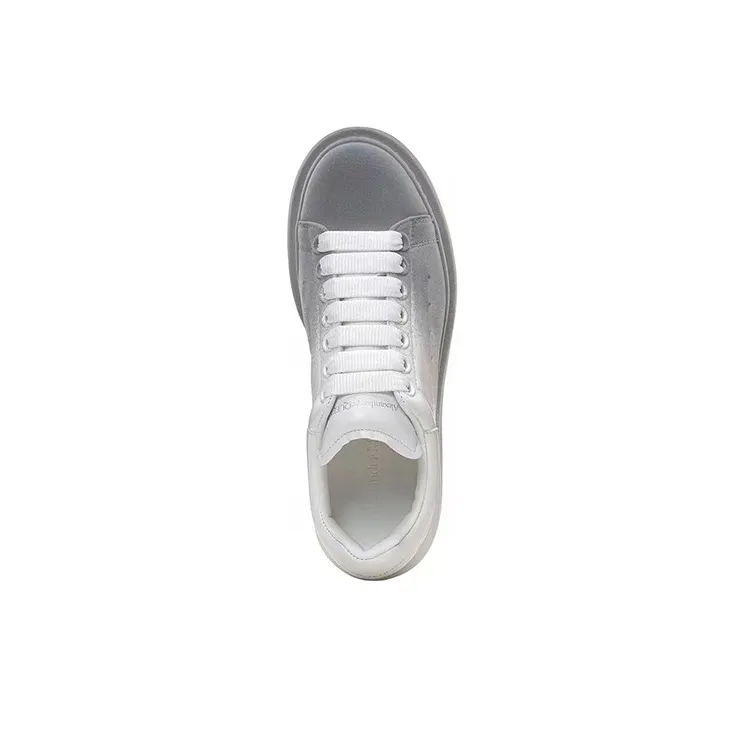 Alexander McQueen Oversized Sneaker 'White Grey Velvet Spray' Women's-4