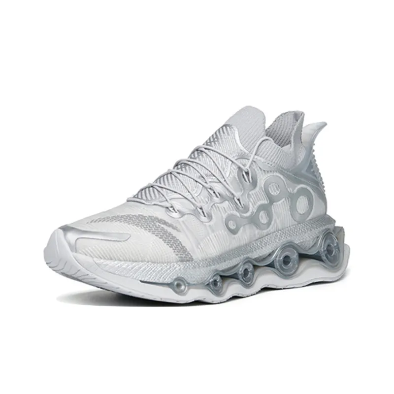 Anta Running Collection Cushioned Anti Slip And Wear Resistant Lightweight Low Top Running Shoes Men's Silver-2