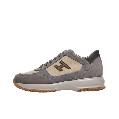 HOGAN Interactive Casual Shoes Men Low-Top Beige/Gray