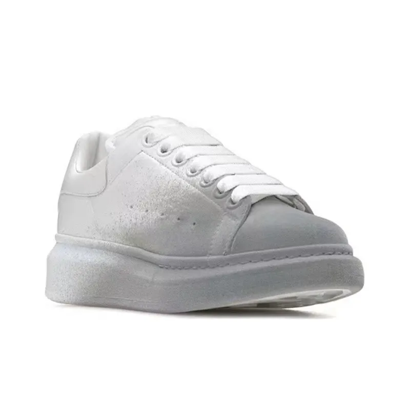 Alexander McQueen Oversized Sneaker 'White Grey Velvet Spray' Women's-1
