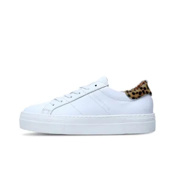 Skechers Alba Wild Walkers Anti-Slip Wear-Resistant Low-Top Skateboard Shoes Women's Leopard Print White
