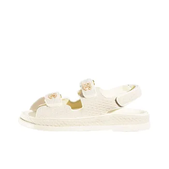 CHANEL Dad Sandal Ivory Knit Women's