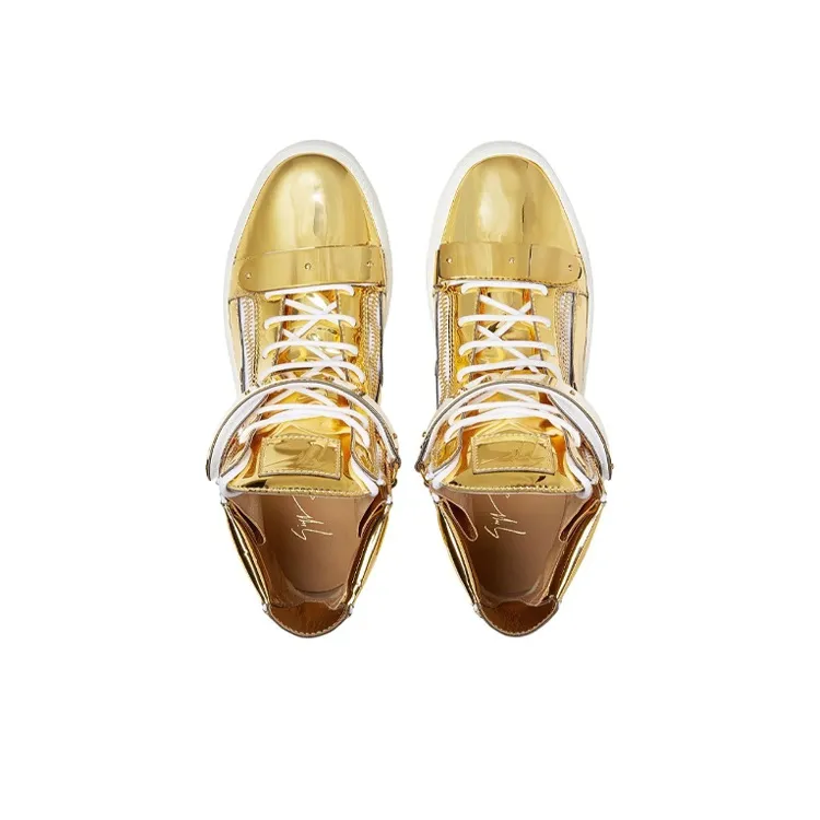 Giuseppe Zanotti/GZ Coby High Top Skateboard Shoes Men's Gold-3