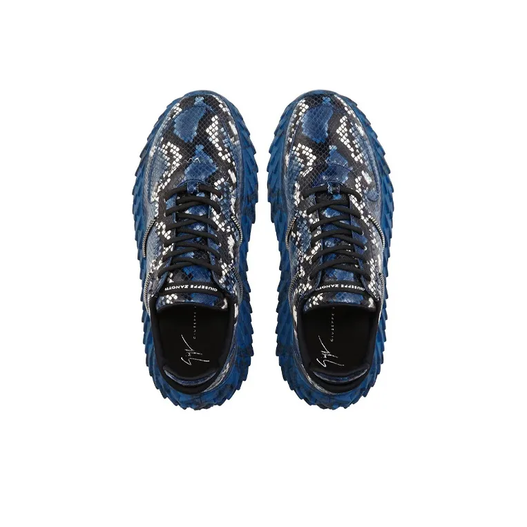 Giuseppe Zanotti/GZ Urchin Wear-Resistant Low-Top Casual Shoes Men's Blue Black-3