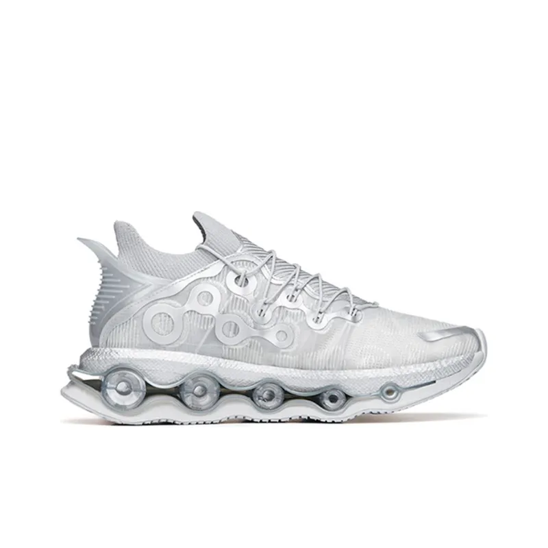 Anta Running Collection Cushioned Anti Slip And Wear Resistant Lightweight Low Top Running Shoes Men's Silver-1
