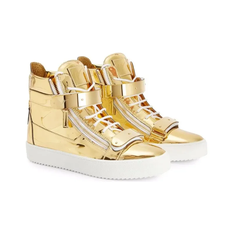 Giuseppe Zanotti/GZ Coby High Top Skateboard Shoes Men's Gold-2