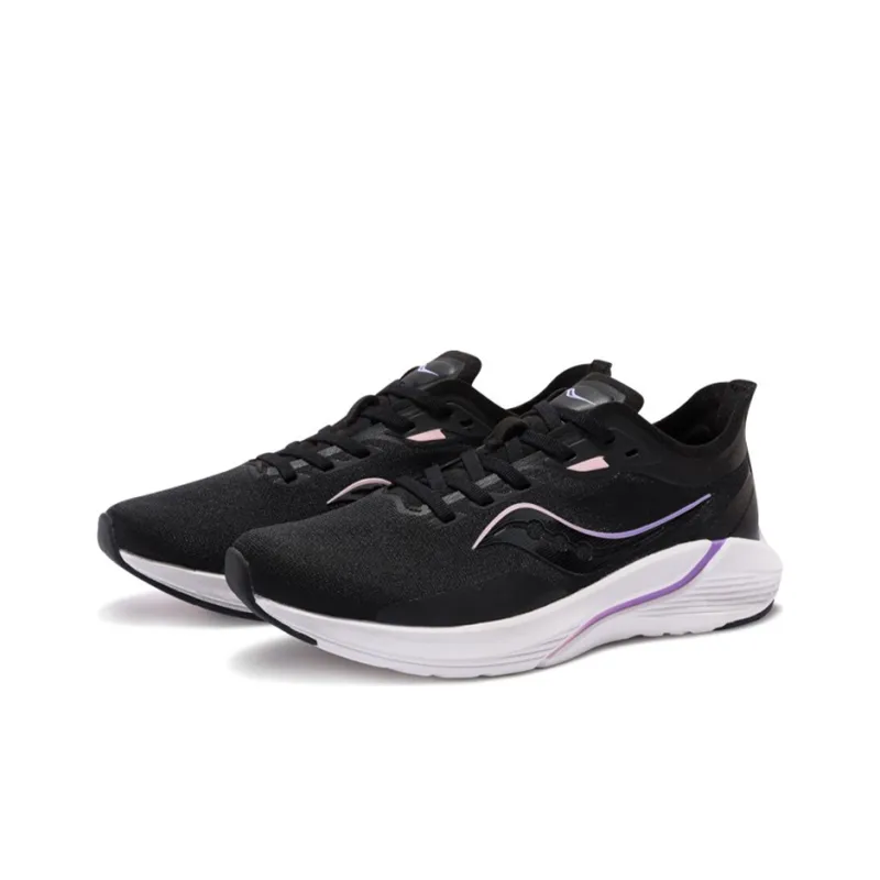 Saucony Humming 2 Cushioned Anti Slip And Wear Resistant Lightweight Low Top Running Shoes Women's Black Pinkish-2