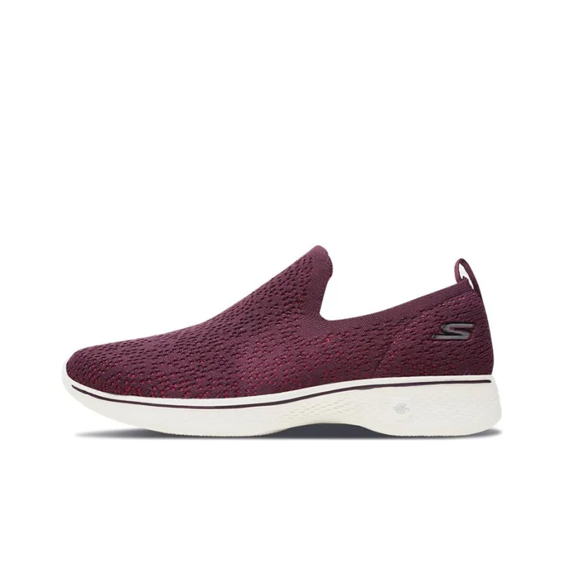 Skechers Go Walk 4 Gifted Cushioning Anti-Slip Wear-Resistant Breathability Low-Top Casual Shoes Women's Burgundy-0