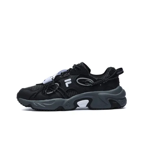 White Mountaineering X FILA FUSION Raccoon Casual Shoes Women's Low-Top Black/Gunmetal Gray/White