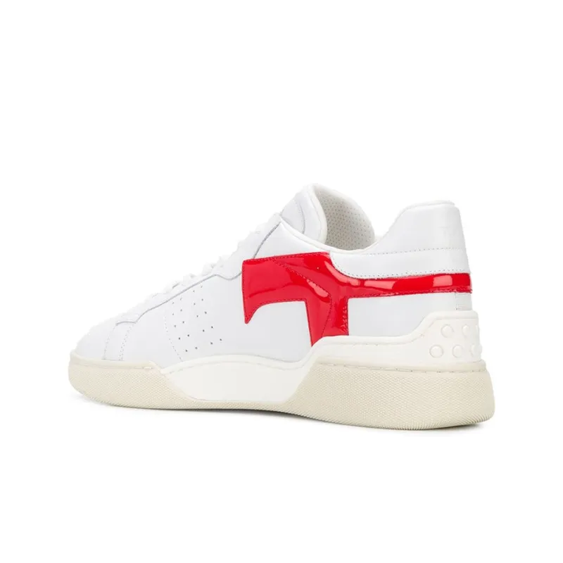 TOD'S Cushioning, Slip Resistant, Abrasion Resistant, Breathable Low Top Casual Shoes Women's White Red-3