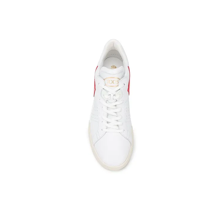 TOD'S Cushioning, Slip Resistant, Abrasion Resistant, Breathable Low Top Casual Shoes Women's White Red-4